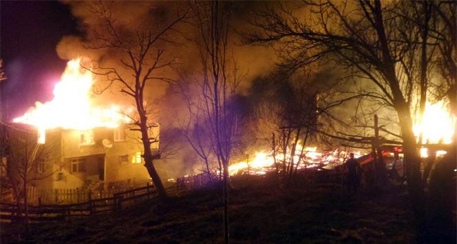 Sinop’ta 2 katlı ev, samanlık ve ahır yandı