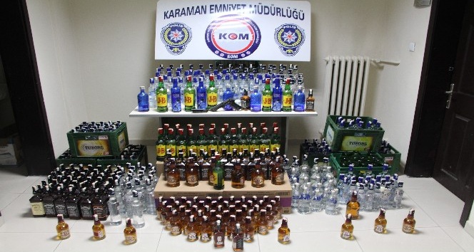 Karaman’da çok sayıda kaçak içki ele geçirildi