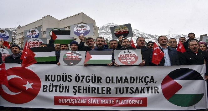 Gümüşhane’de STK’lar ABD’nin Kudüs kararını protesto etti