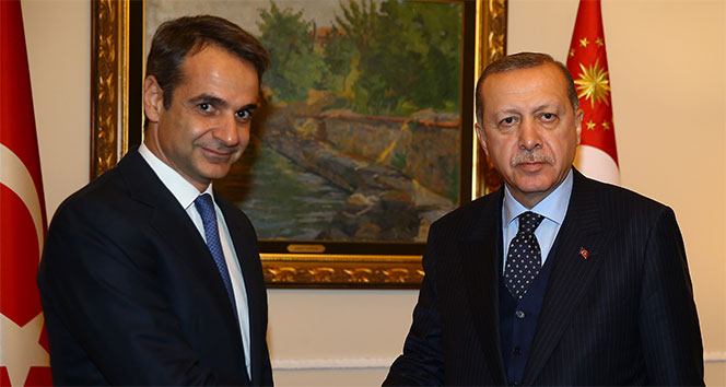 Cumhurbaşkanı Erdoğan, Yunanistan ana muhalefet partisi lideri Mitsotakis ile görüştü