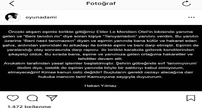 Ünlü oyuncu Hakan Yılmaz ve eşi saldırıya uğradı