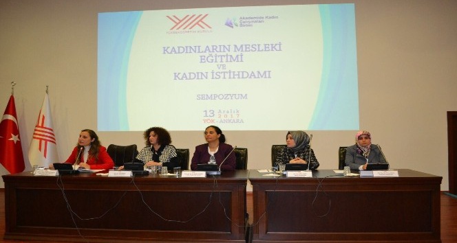 Rektör Çakar, Kadınların Mesleki Eğitimi ve Kadın İstihdamı sempozyumuna oturum başkanlığı yaptı