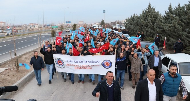 Aksaray’da işçiler zam ve sosyal hakları için yürüdü