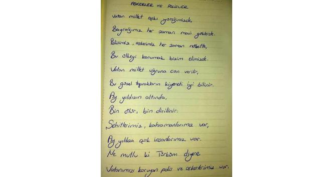 Polis kızının FETÖ darbe girişimi sonrası yazdığı şiir büyük beğeni topladı