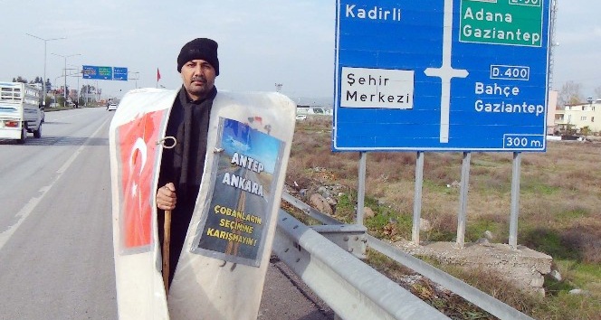 Hak aramak için Ankara’ya yürüyüş başlattı