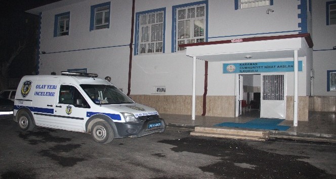 Karaman’da hırsızlar girdikleri okula zarar verdi