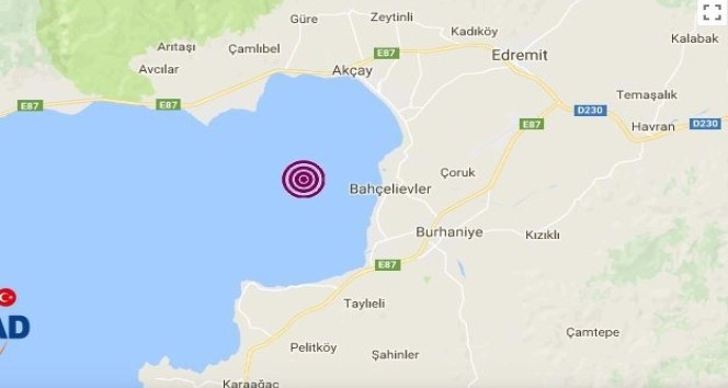 Edremit Körfezi 3.5 şiddetinde sallandı