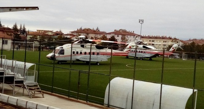 Cumhurbaşkanı Erdoğan’ın helikopteri Zile’ye iniş yaptı