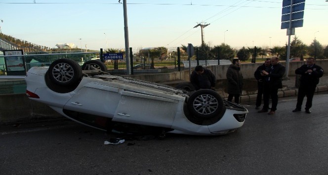 Samsun’da otomobil takla attı: 1 yaralı