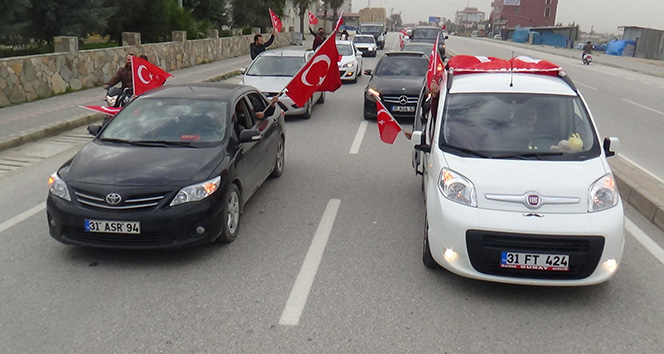 Hatay&#039;da Afrin&#039;de görev yapan askerlere destek konvoyu