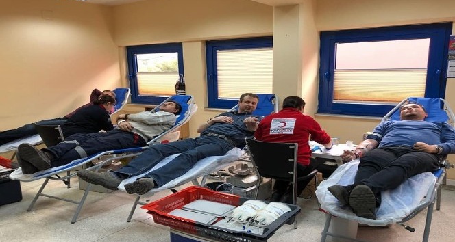 Çan 18 Mart Termik Santralinden kan bağışı