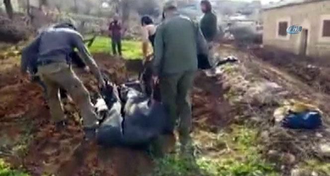Afrin&#039;de PYD&#039;lilerin cesetleri gömülüyor