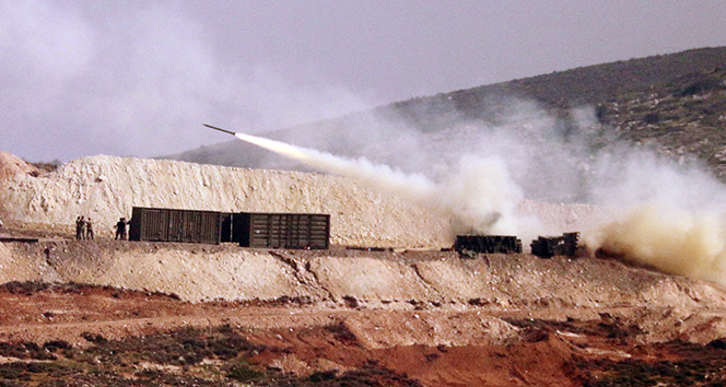 Çok namlulu roket atarlardan Afrin&#039;e yoğun atış
