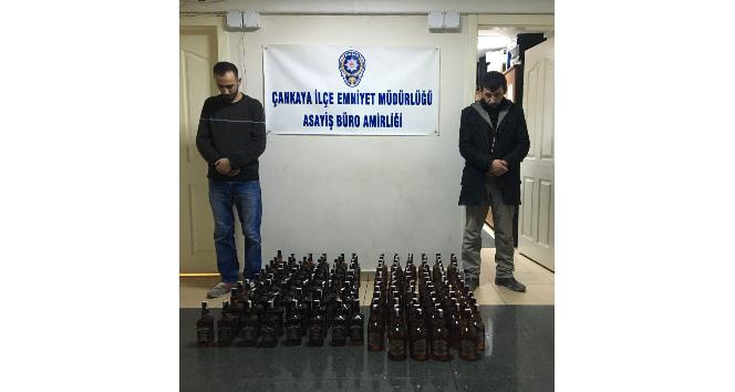 Başkent’te kaçak içki satan 2 kişi yakalandı
