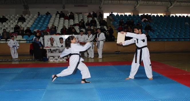 Taekwondocular kemer sınavında ter döktü