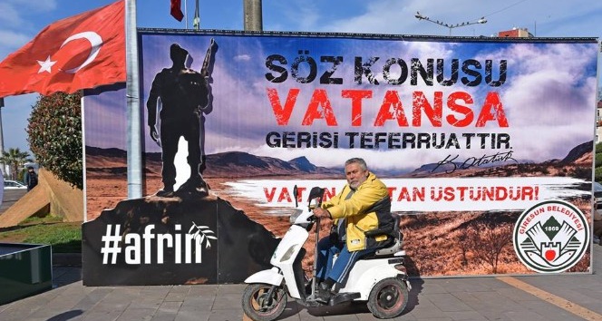 Giresun Belediyesinden Afrin’de ki askerlere ‘Sevgililer günü’ standı.