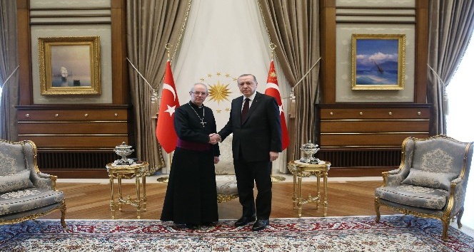 Cumhurbaşkanı Erdoğan, İngiltere Anglikan Kilisesi Başpiskoposunu kabul etti