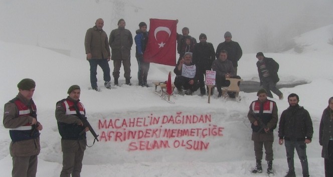 Bin 860 rakımlı Macahel zirvesinden Afrin’deki Mehmetçiklere anlamlı mesaj