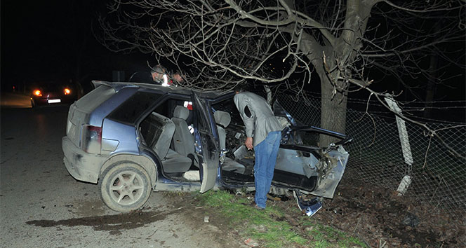 Bursa&#039;da otomobil ağaca çarptı: 1 ölü, 1 yaralı