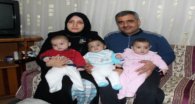 Suriyeli aile üçüz bebeklerine Recep, Tayyip, Emine ismini verdi