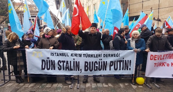 Kırım Tatar Türklerinden Rusya’ya protesto
