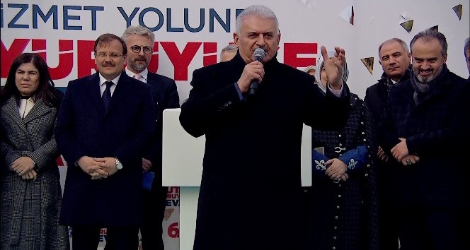 Başbakan Yıldırım Bursa’da coşkulu kalabalığa seslendi