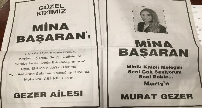 Mina Başaran’ın nişanlısı Murat Gezer’den duygulandıran ölüm ilanı