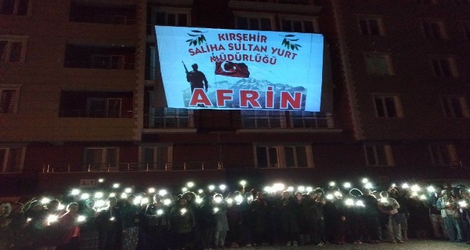 KYK yurtları Afrin için  aydınlandı