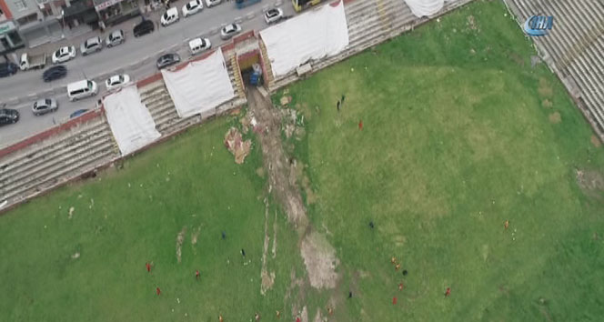 Kartal Stadyumu&#039;nda tehlikeli antrenman havadan görüntülendi