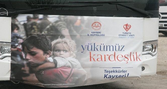 Kayseri’nin 349’uncu yardım tırı Kilis’e ulaştı