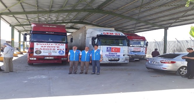 İnsani yardım malzemeleri Suriye’ye gönderildi