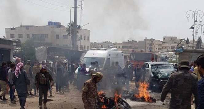 Azez’de bomba yüklü araç patlatıldı