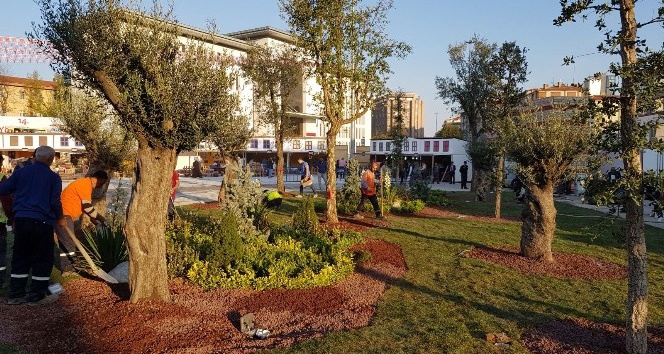 Zeytinburnu 15 Temmuz Meydanı dikey bahçeyle yeşilleniyor