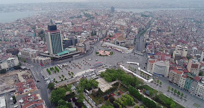 Taksim Meydanı havadan görüntülendi