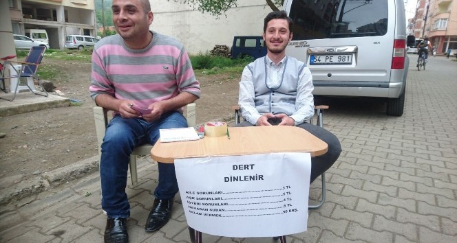 Dert dinleme standı açtılar