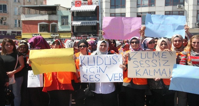 Kilis’te İsrail protestoları