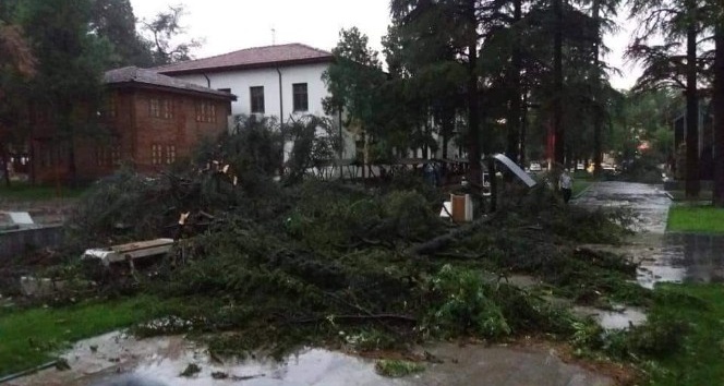Erbaa’da sağanak yağış ve fırtına maddi hasara neden oldu