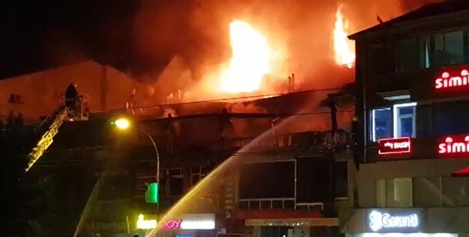 Konya’da kafede korkutan yangın