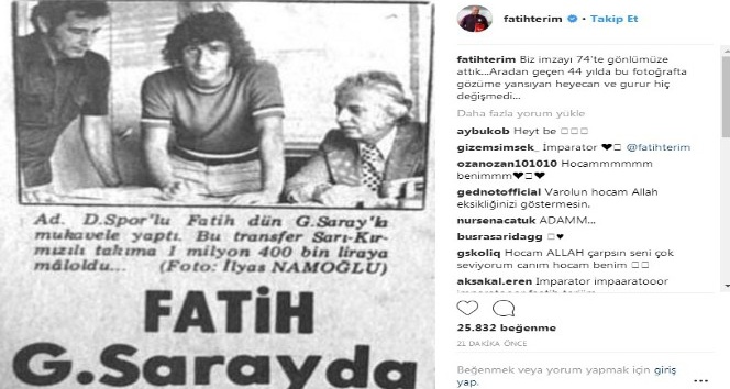 Fatih Terim, Galatasaray’a ilk imzasını unutmadı