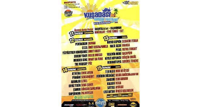 Kuşadası Gençlik festivali 11 Temmuz’da Sevgi Plajı’nda başlıyor