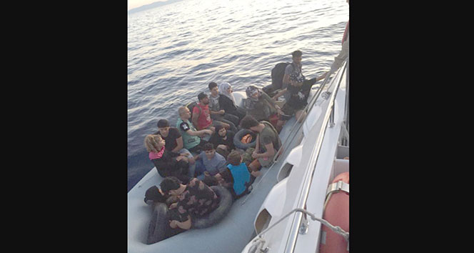 Kuşadası’nda 15’i çocuk 34 kaçak göçmen yakalandı