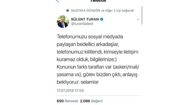 Bedelli detaylarını açıklayan Turan’ın telefonları kilitlendi