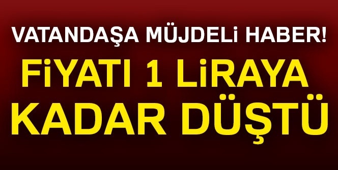 Vatandaşa müjdeli haber! Fiyatı 1 liraya kadar düştü