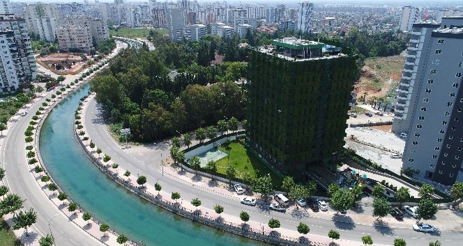 Dört bir yanı sarmaşıklarla kaplı Türkiye’nin tek yeşil apartmanı Adana’da