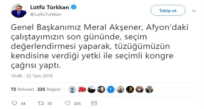 Lütfü Türkkan’dan seçim açıklaması