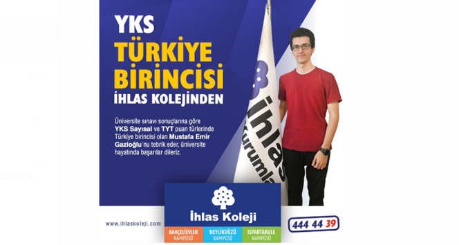 YKS Türkiye birincisi İhlas Koleji&#039;nden