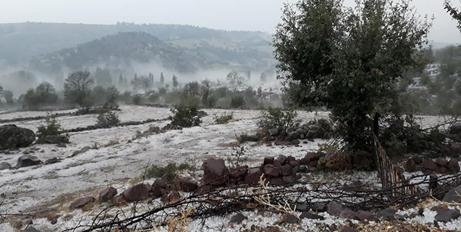 Bir anda bastırdı! Her yer bembeyaz oldu