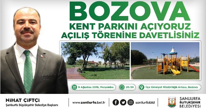 Bozova kent parkı ile semt pazarı hizmete sunuluyor