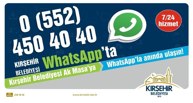 Kırşehir Belediyesi Whatsapp iletişim hattı hizmete girdi