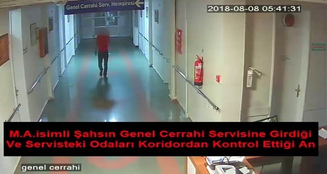 Hastanelere dadanan hırsız güvenlik kameralarına yakalandı
